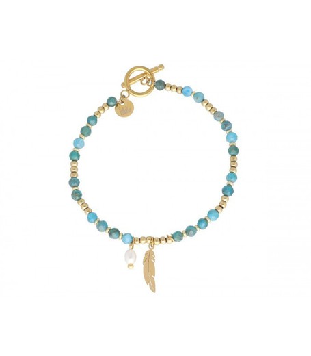 Pulsera Acero Dorado Liska Mujer SHA213BR Pluma