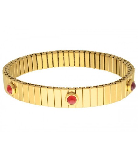 Pulsera Acero Dorado Liska Mujer SHA215BR-R Aventurina Roja