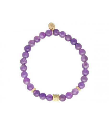 Pulsera Acero Dorado Liska Mujer SHA239-AM Amatista