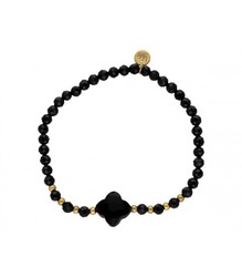 Pulsera Acero Dorado Liska Mujer SHA240-BA Agata Negra