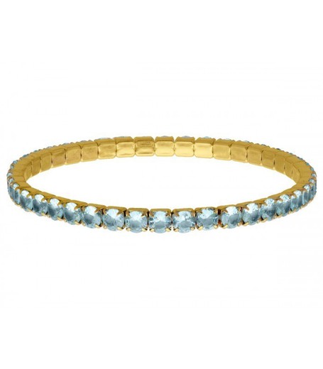 Pulsera Acero Dorado Mujer Liska CH072BR-DA Circonitas Turquesa