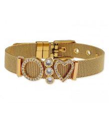 Pulsera Acero Dorado Mujer Liska LMBR58 Alloy Circulo Corazón