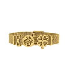 Pulsera Acero Dorado Mujer Liska LMBR73 Alloy Infinito Árbol Trébol