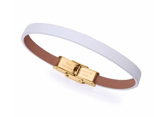 Pulsera Acero Dorado Viceroy 14270P01000 Piel Blanca