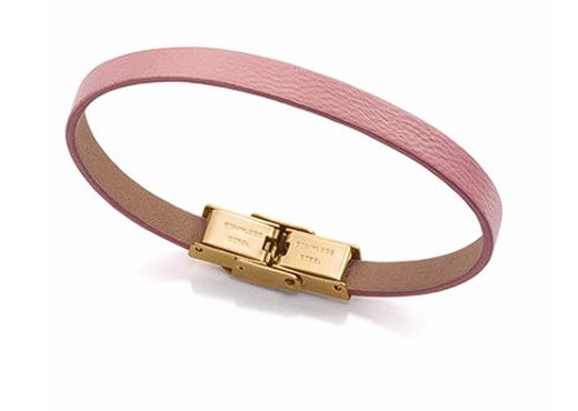 Pulsera Acero Dorado Viceroy 14270P01017 Piel Rosa