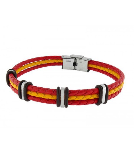 Pulsera Acero Hombre Liska 845BR919 España Piel Trenzada