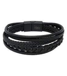 Pulsera Acero Hombre Liska 847BR337-N Multiple Piel Negra