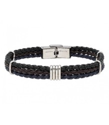 Pulsera Acero Hombre Liska 84BA1206 Piel Trenzada