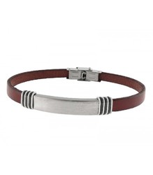 Pulsera Acero Hombre Liska 84BA1224 Piel Marrón