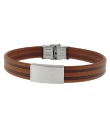 Pulsera Acero Hombre Liska 84BA1235-M Piel Marrón