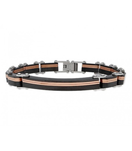 Pulsera Acero Hombre Liska 84BA1360 Piel Marrón