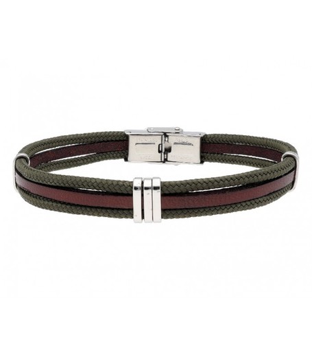 Pulsera Acero Hombre Liska 84BA1373 Piel Marrón