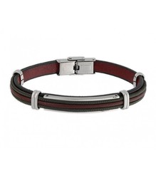 Pulsera Acero Hombre Liska 84BA1422-V Piel Marrón