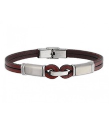 Pulsera Acero Hombre Liska 84BA1436-M Piel Marrón