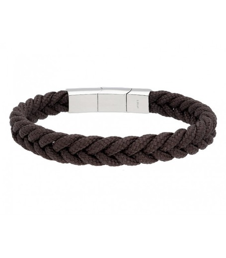 Pulsera Acero Hombre Liska 84BA1466-MSP Cuerda Marrón