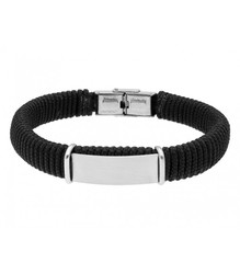 Pulsera Acero Hombre Liska 84BA1490-N Cuerda Negra