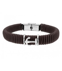 Pulsera Acero Hombre Liska 84BA1491-M Cuerda Marrón