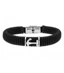 Pulsera Acero Hombre Liska 84BA1491-N Cuerda Negra