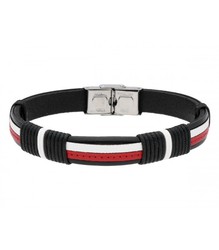 Pulsera Acero Hombre Liska 84BA1500-NR Piel Negra