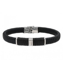 Pulsera Acero Hombre Liska 84BA1510 Sport Negra Trenzada