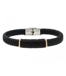 Pulsera Acero Hombre Liska 84BA1511-R Sport Negra Trenzada