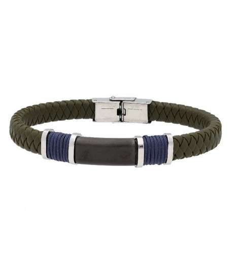 Pulsera Acero Hombre Liska 84BA1513-V Sport Verde Trenzada