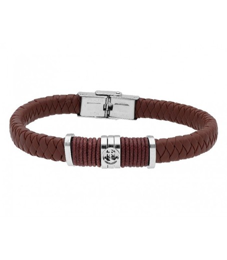 Pulsera Acero Hombre Liska 84BA1515-M Sport Marrón Trenzada