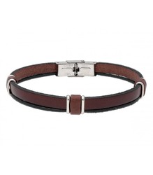 Pulsera Acero Hombre Liska 84BA1522 Piel Marrón