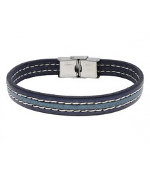 Pulsera Acero Hombre Liska 86BR333 Piel Azul