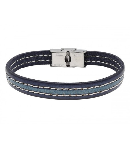 Pulsera Acero Hombre Liska 86BR333 Piel Azul