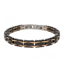 Pulsera Acero Hombre Liska MTC023BR-D Acero Negra Bicolor Dorado