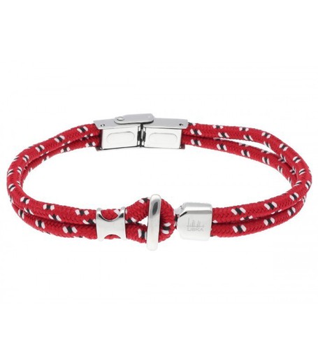 Pulsera Acero Hombre Liska NTK034BR-R Cuerda Roja