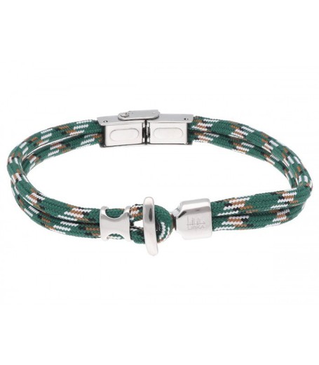 Pulsera Acero Hombre Liska NTK034BR-V Cuerda Verde