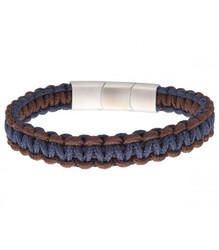 Pulsera Acero Hombre Liska NTK035BR-A Tejida Azul Bicolor Marrón