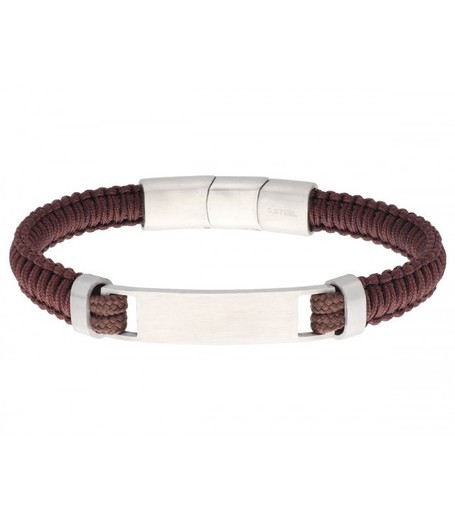 Pulsera Acero Hombre Liska NTK036BR-M Tejida Marrón