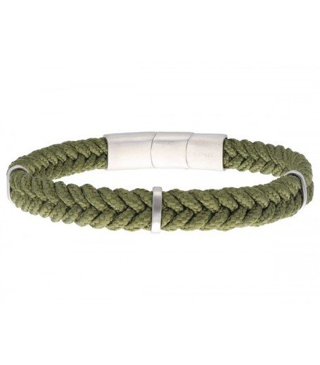 Pulsera Acero Hombre Liska NTK037BR-V Tejida Verde