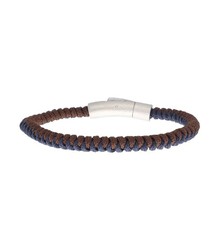 Pulsera Acero Hombre Liska NTK038BR-A Tejida Azul Bicolor Marrón