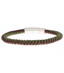 Pulsera Acero Hombre Liska NTK038BR-V Tejida Verde Bicolor Marrón