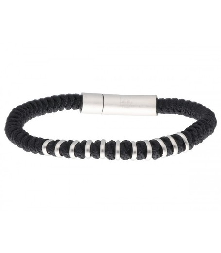 Pulsera Acero Hombre Liska NTK039BR-N Cuerda Negra