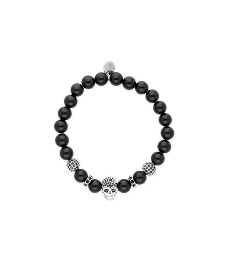 Pulsera Acero Hombre Liska PN - RB126BR Piedras Naturales Calavera