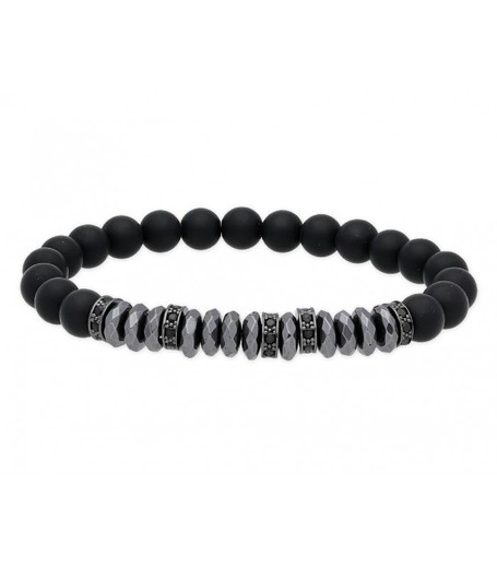 Pulsera Acero Hombre Liska RB085BR Piedras Naturales Circonitas