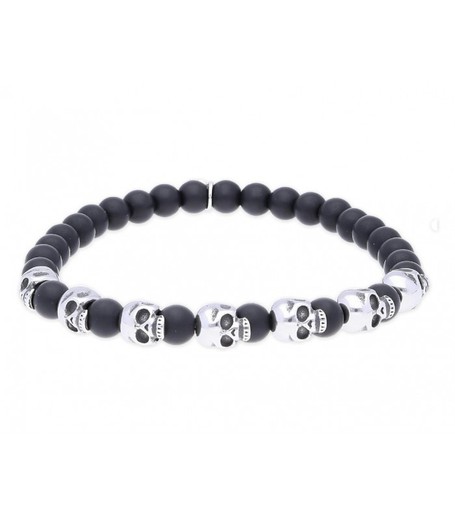 Pulsera Acero Hombre Liska RB093BR Piedras Naturales Calaveras