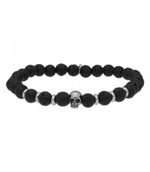 Pulsera Acero Hombre Liska RB097BR Piedras Naturales Calavera