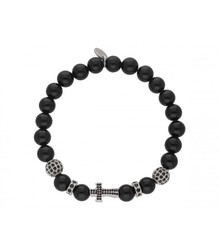 Pulsera Acero Hombre Liska RB132BR-B Onix Cruz Circonitas