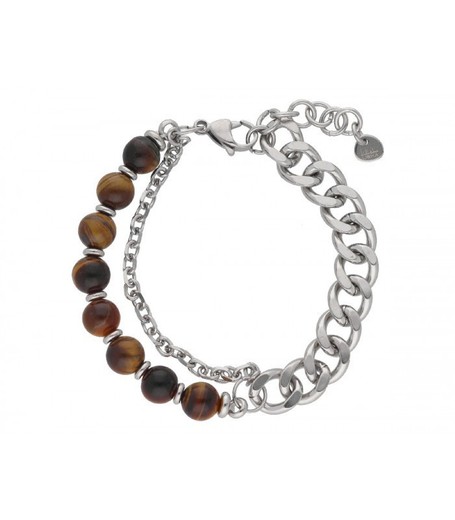 Pulsera Acero Hombre Liska RB206BR-OT Ojo De Tigre