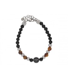 Pulsera Acero Hombre Liska RB208BR-OT Piedras Naturales Cruz