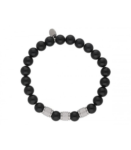 Pulsera Acero Hombre Liska RB209BR-N Agata Negra