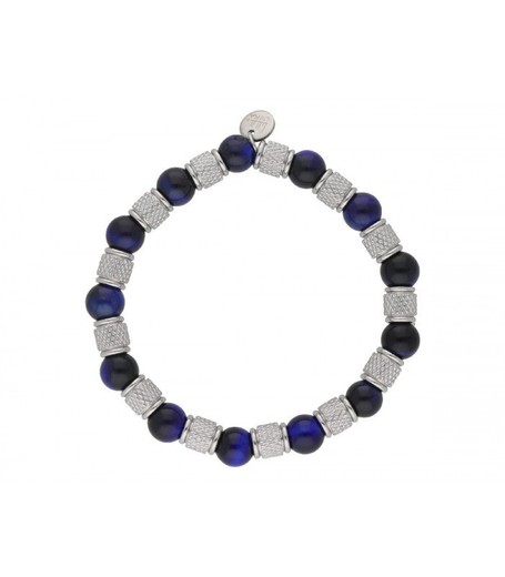 Pulsera Acero Hombre Liska RB210BR-AT Ojo De Tigre Azul