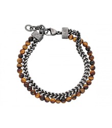 Pulsera Acero Hombre Liska RB227BR-OT Piedras Naturales