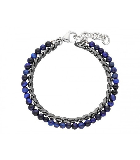 Pulsera Acero Hombre Liska RB231BR-A Piedras Naturales Azules